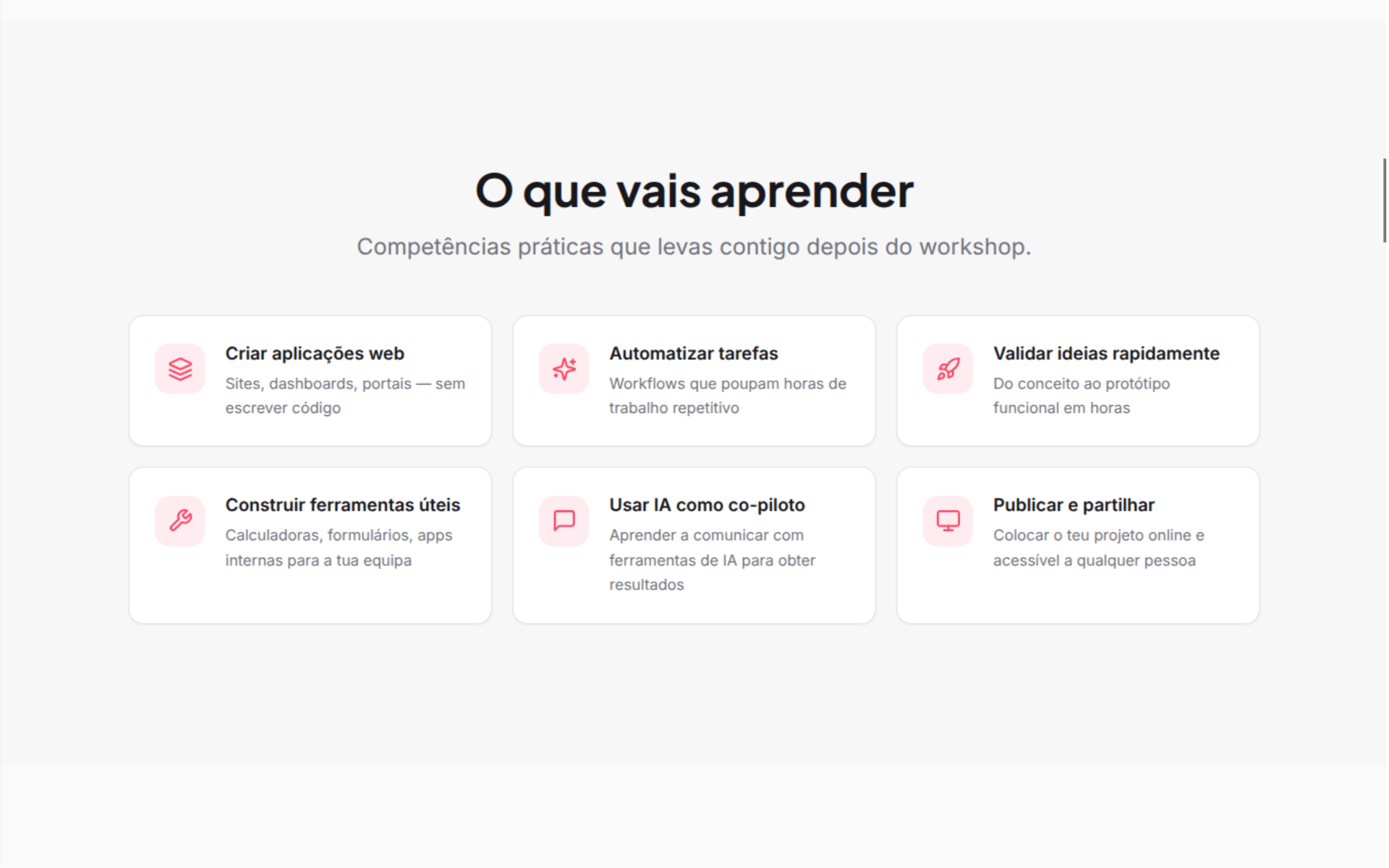 VibeShops — o que vais aprender